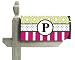 Monogram Peppy Pink & Green Polka Dot Magnetic Mailbox Cover - P