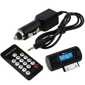 TRIXES iPhone Transmitter to FM Radio & Car Charger for iPhone 3G 3Gs 4 iPod Touch 2nd/Second Gen/Generation