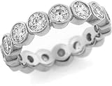 Bezel Set Diamond Anniversary Eternity Wedding Ring, 3.00 ctw.