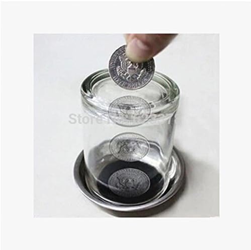 Captin Liu Collection Coin Magic Gimmick Close-Up Magic Props Tricks Coin Into Glass Cup Mat Go Through Coin