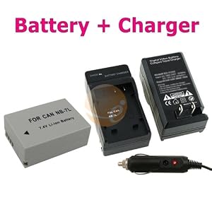 Canon NB-7L Compatible Li-Ion Battery + Battery Charger for Canon Digital Camera PowerShot G-Series G10 / G11