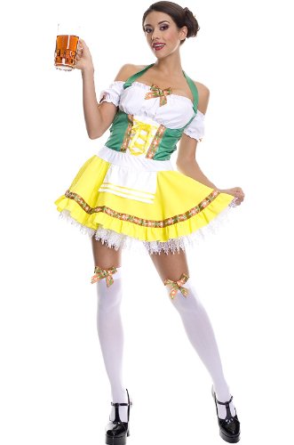 oktoberfest beer girl costume includes matching thigh hi