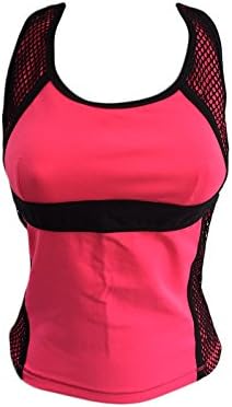 Women's Protokolo Coral Black Tank Top 1540- Yoga Running Crossfit Fitness (S)