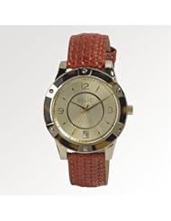 Relic by Fossil Payton Tortoise Shell Orange Woven Band Womens Watch ZR12030