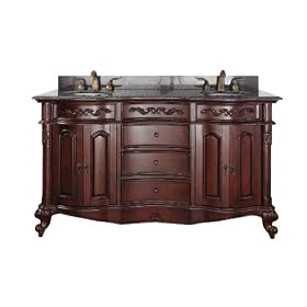 Avanity Provence-VS60-AC 60-Inch Vanity Set and Double Undermount Sinks Antique, Cherry