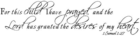 Homemates Home Decorative Mural Decal Art Vinyl Quotes Wall Sticker for the Child I have Prayed Samuel Sayings Wallpaper