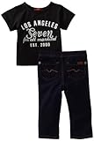 Cheapest 7 For All Mankind Baby-Boys Newborn Logo Graphic Denim Set Stores Online