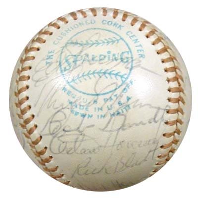 1975 NY Yankees Team Signed (29 Signatures) Autographed/Hand Signed AL Baseball Thurman Munson, Jim