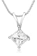 Certified Platinum Princess-Cut Diamond Solitaire Pendant (1 ct, G-H Color, VS2 Clarity)