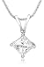 Platinum Princess Cut Diamond Solitaire Pendant (1 ct, G-H Color, VS2 Clarity)
