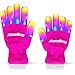 The Noodley Flashing LED Finger Light Gloves with Extra Batteries - Kids and Teen Sized Ages 4-7 (Small, Pink)