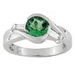 14K White Gold Emerald and Diamond Ring