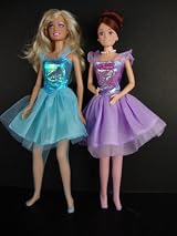 Set of 4 Ballerina Outfits in Pink. Blue, Purple and White with Matching Tights Made to Fit the Barbie Doll