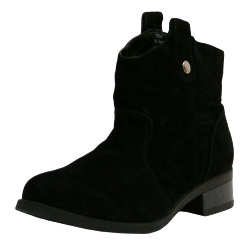 Black Casual Faux Suede Ankle Boots