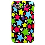 Hard Snap on Plastic RUBBERIZED With COLOR STAR Design Sleeve Faceplate Cov ....
