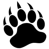 GRIZZLY BEAR PAW PRINT - Vinyl Decal Sticker 5 BLACK