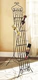 59" Decorative Iron Twelve Bottle Standing Wine Rack