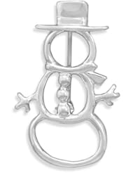 Cut Out Snowman Pin, Sterling Silver