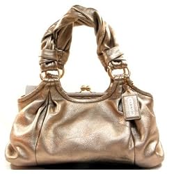 Coach Parker Leather Kisslock Framed Satchel Bag Purse 13468 Rosegold