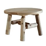 Cedar Log Round Coffee Table, Natural