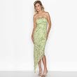 Formal Evening Gown. Lime Halter Beaded Dress for Prom, by Sean Collection (8350)