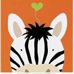Peek-a-Boo XII, Zebra Decorative Art Poster Print by Yuko Lau, 12x13