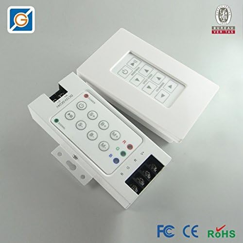 Wall Mounted Wireless LED Dimmer Controller &amp; Receiver Switch for RBG LED Light Strip