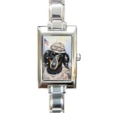 Limited Edition Violano Italian Charm Rectangle Watch Dachshund Troops