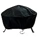 Sunnydaze Round Outdoor Fire Pit Cover - Weather-Resistant Heavy-Duty PVC with Drawstring Closure - Black - 58-Inch
