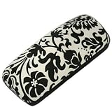 BLACK JACQUARD CLAMSHELL HARD EYE SUNGLASSES CASE by
