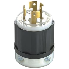 Leviton 7411-C 20-Amp, 120/208-Volt, 3PY, Locking Plug, Industrial Grade, Non-Grounding, Black-White: Home Improvement