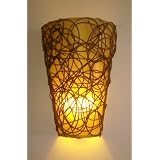 Battery Operated Wall Sconce - Wicker Style with Remote by www.EarthTechProducts.com