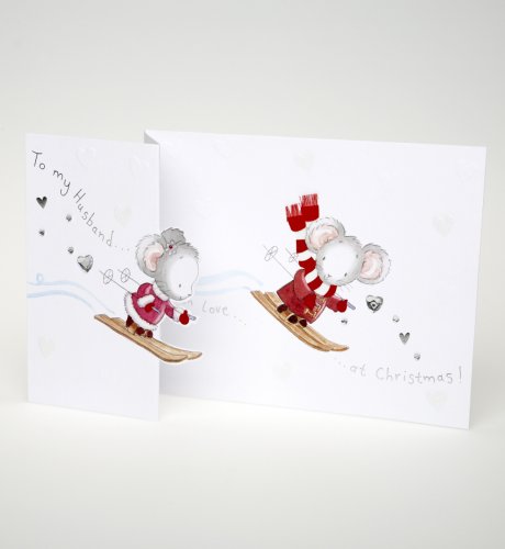 Dan's Mouse Husband Skiing Card