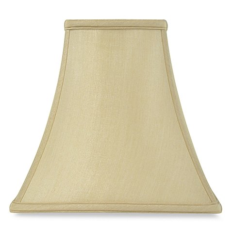 Mix &amp; Match Medium 11-Inch Square Bell Lamp Shade in Ivory | Faux dupioni silk cotton blend fabric