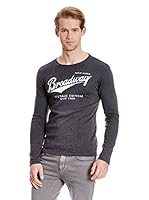 Broadway NYC Camiseta Manga Larga Boston (Gris Oscuro)