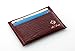 La Fede's Aqua Series Card Holder - Top Grain Luxury Slim Leather Card Wallet - 5 Slots Front Pocket Super Thin Sleeve - Maroon