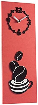 decorative relief wall clock,CF-1547,coffee&amp;beans, wood, (5.9"x 15.7") office, home decoration art clock