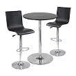 3pc Pub Table Set: 28" Round Table with 2 L-Shape Airlift Stools By Winsome Furniture