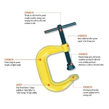 Armstrong 78-413 12-Inch Capacity Deep Throat Pattern C-Clamp, with Full-Length Screw