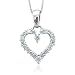 10k White Gold Heart Diamond Pendant Necklace (GH, I1-I2, 0.26 carat)