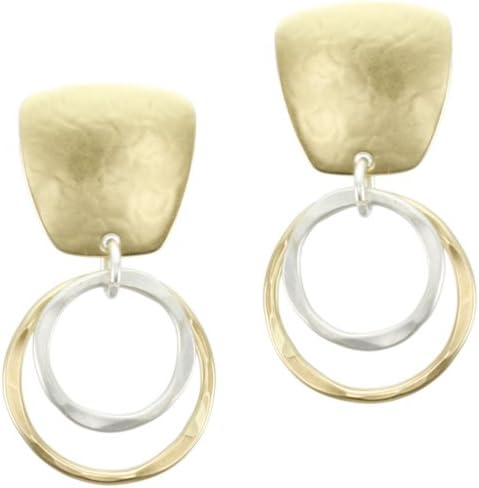 Marjorie Baer Square with Tiered Rings Clip on Earring