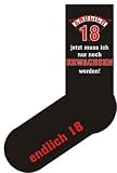Produkt-Bild: Fun Socken Einheitsgr&ouml;&szlig;e 40-45 Endlich 18 jetzt muss ich nur noch Erwachsen werden