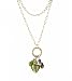 Necklace - N249 - Long Firepolished Beads & Pearl Cluster ~ Olive (Green)