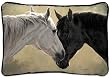 Hearts Desire Two Horses Western Decor Throw Pillow