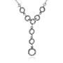 Sterling Silver Marcasite Multi-Circle and Chain Necklace, 16"