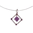 Sterling Silver Amethyst Diamond Shaped Pendant Necklace