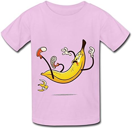Banana Cartoon Let's Get Naked For Kids Unisex Pink Cotton Tees
