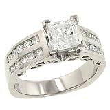 Channel Diamond Engagement Ring .62cttw (CZ ctr)