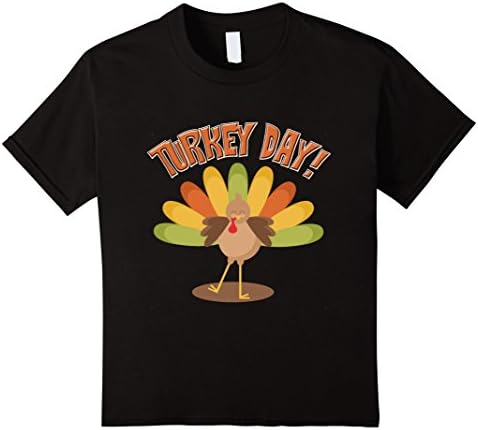 Kids Happy Turkey Day Thanksgiving Thankful Dinner Meal Tee Shirt 6 Black