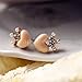 Sweet Korean Fashion Lady Girls Rhinestone Crown Love Heart Stud Earrings Pin